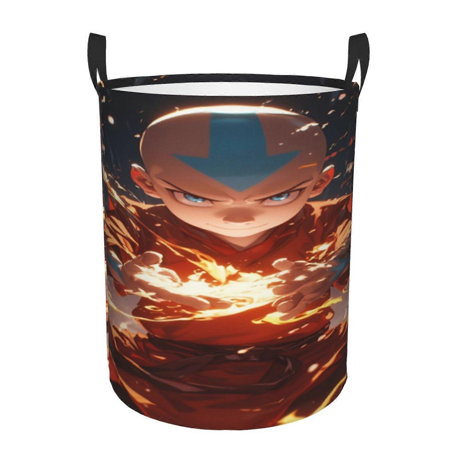 Avatar The Last Airbender 3d Graphic Flame Laundry Basket Fire Flame Clothes Hamper Storage With Handle-SYS28322