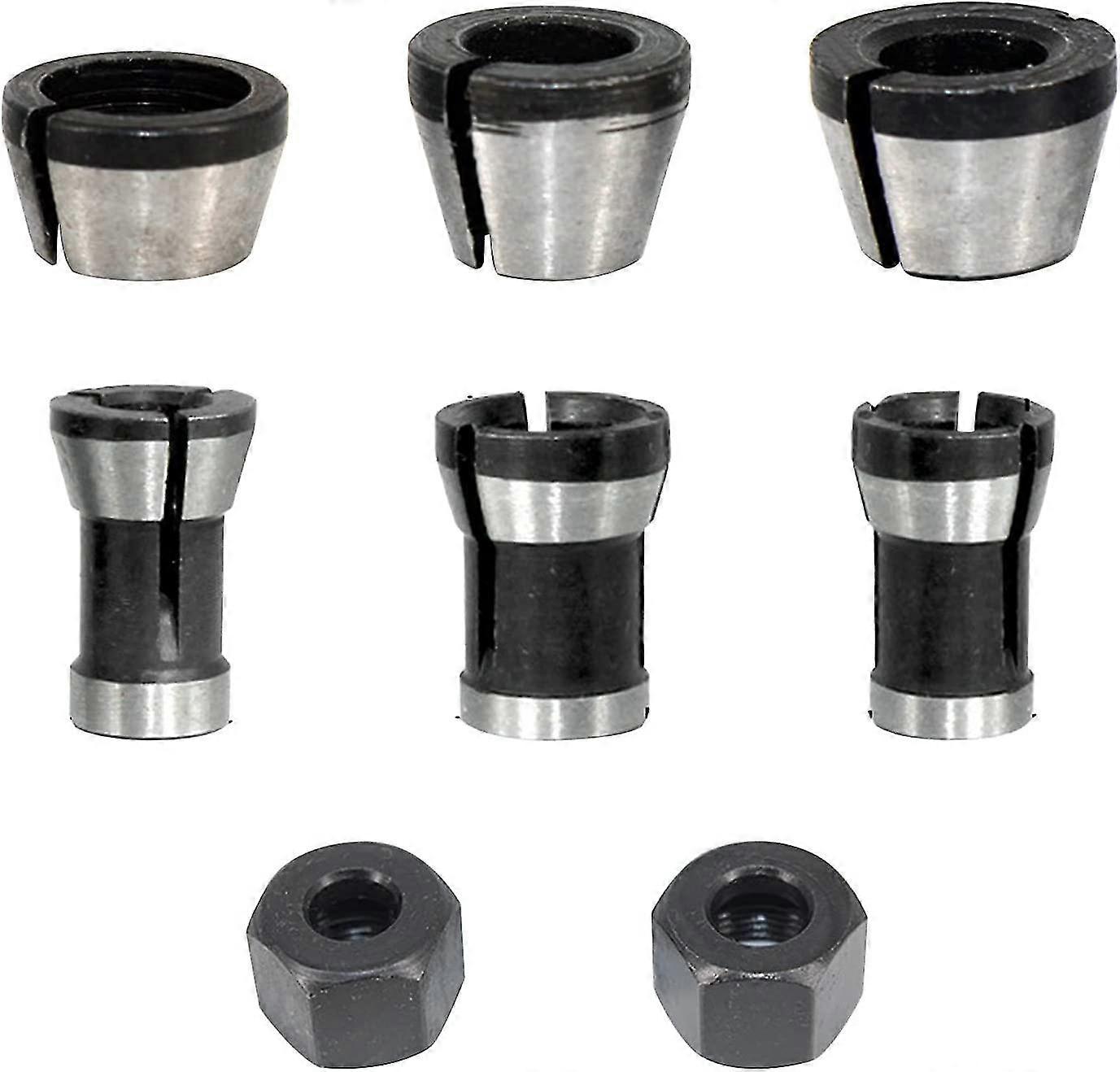8pcs 6.35/8mm Router Collet Chuck, Wood Router Cutter Chuck Collet Router Head Adapter Converter For Engraving Machines Cutters Cutters