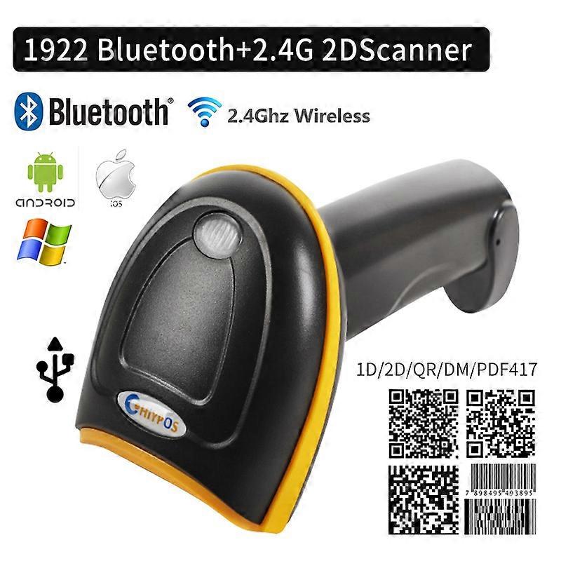 Barcode Scanner 2.4G Wireless 1D 2D Reader Image QR PDF417 Data Matrix Code Bar Gun RS232 Bluetooth