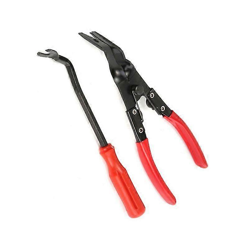 2pcs Clip Plier Fastener Removal Tool Auto Trim Pry Set Car Dashboard Repair Kit