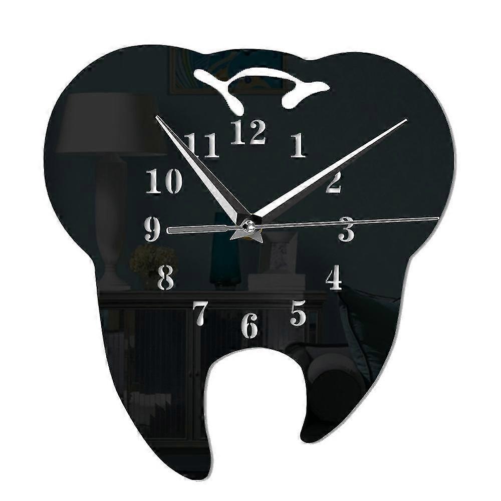 3d Creative Creative Teeth Acrylic Mirror Wall Clock Home Decoration Wall Clock