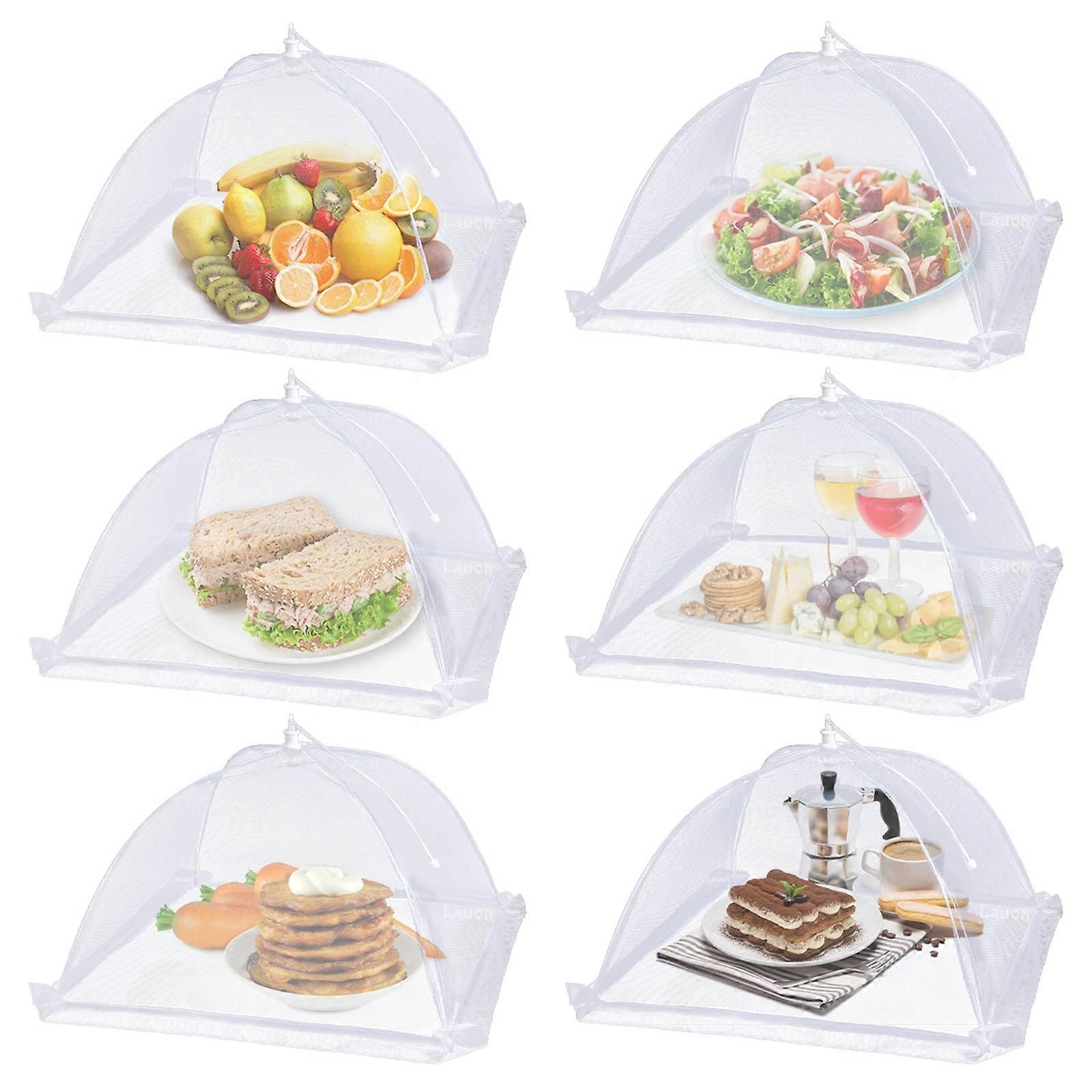Mesh Food Cover Tent Umbrella,6 Pack Food Domes,Food Covers Mesh Pop Up Nets for Outdoors,Screen Tents,Parties Picnics,BBQs, Reusable and Collapsible