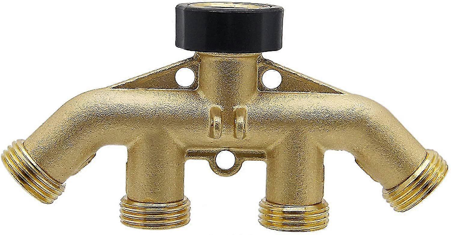 Other Faucets Accessories Water Distributor Ways Double Washing Machine Faucet, 3/4 Inch For Connection Of 4 Appliances1pcs-gold