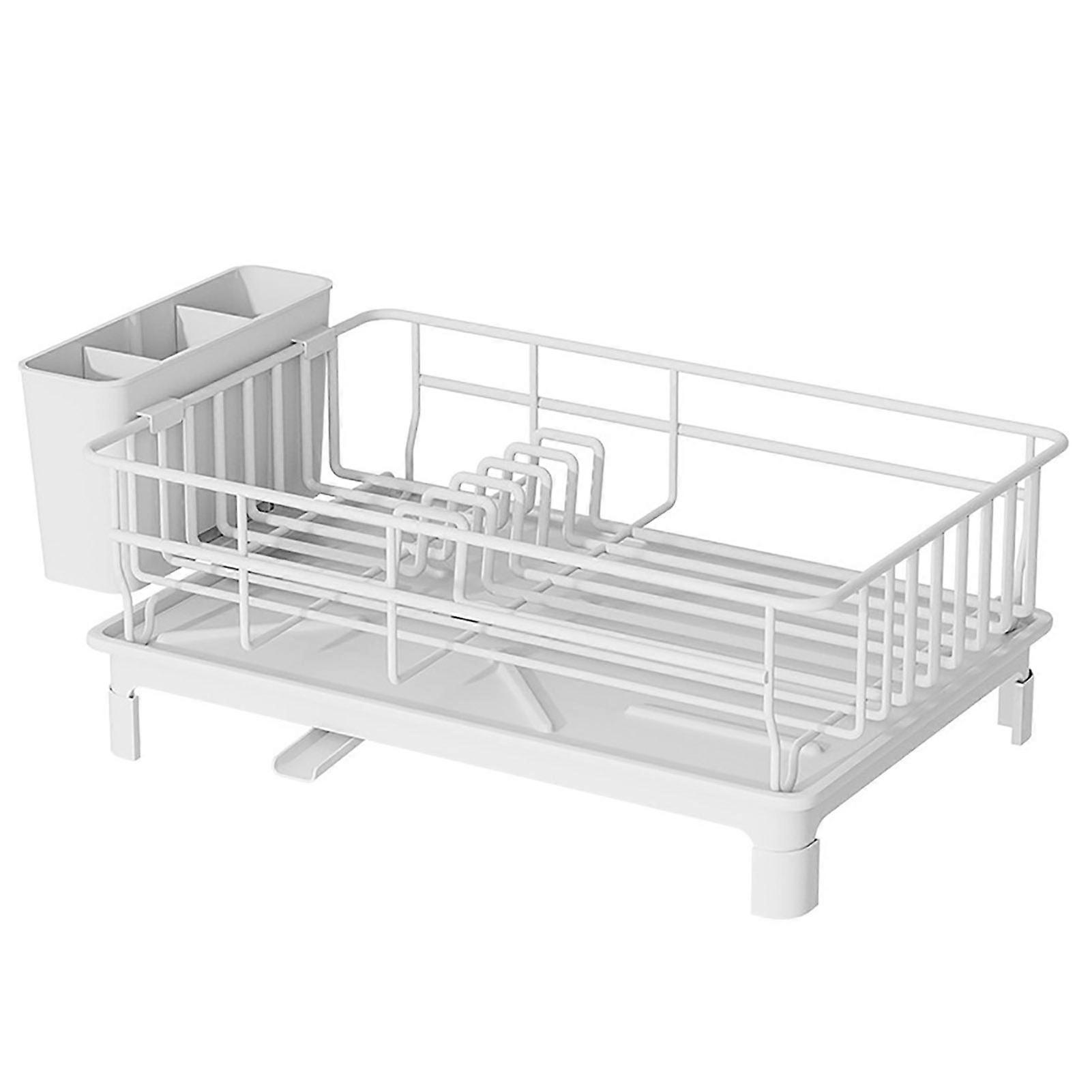 Sink Storage Rack High Dish Drying Rack with Deep Side Fence Various Organizational Areas Kitchen Cups Bowls Rack