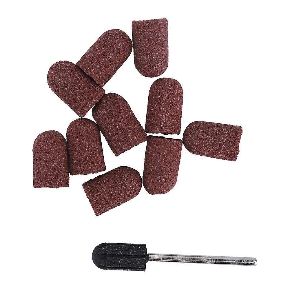 10pcs Nail Dedicated Head Grinding Sanding Cap Polisher Sand Manicure Pedicure Tool (7*13)