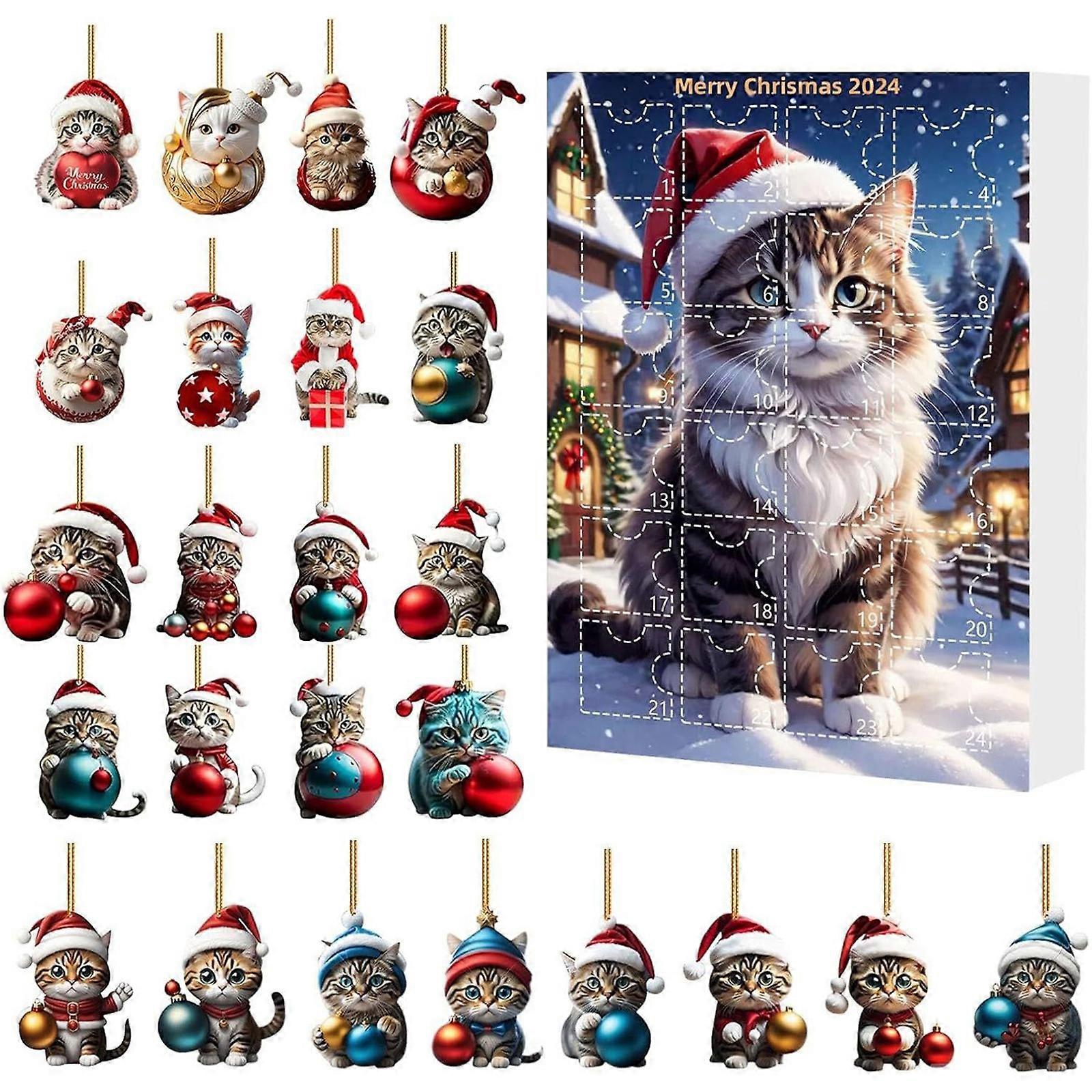 2024 Cat Christmas Holiday Advent Calendar 24Days Christmas Advent Calendar-2D