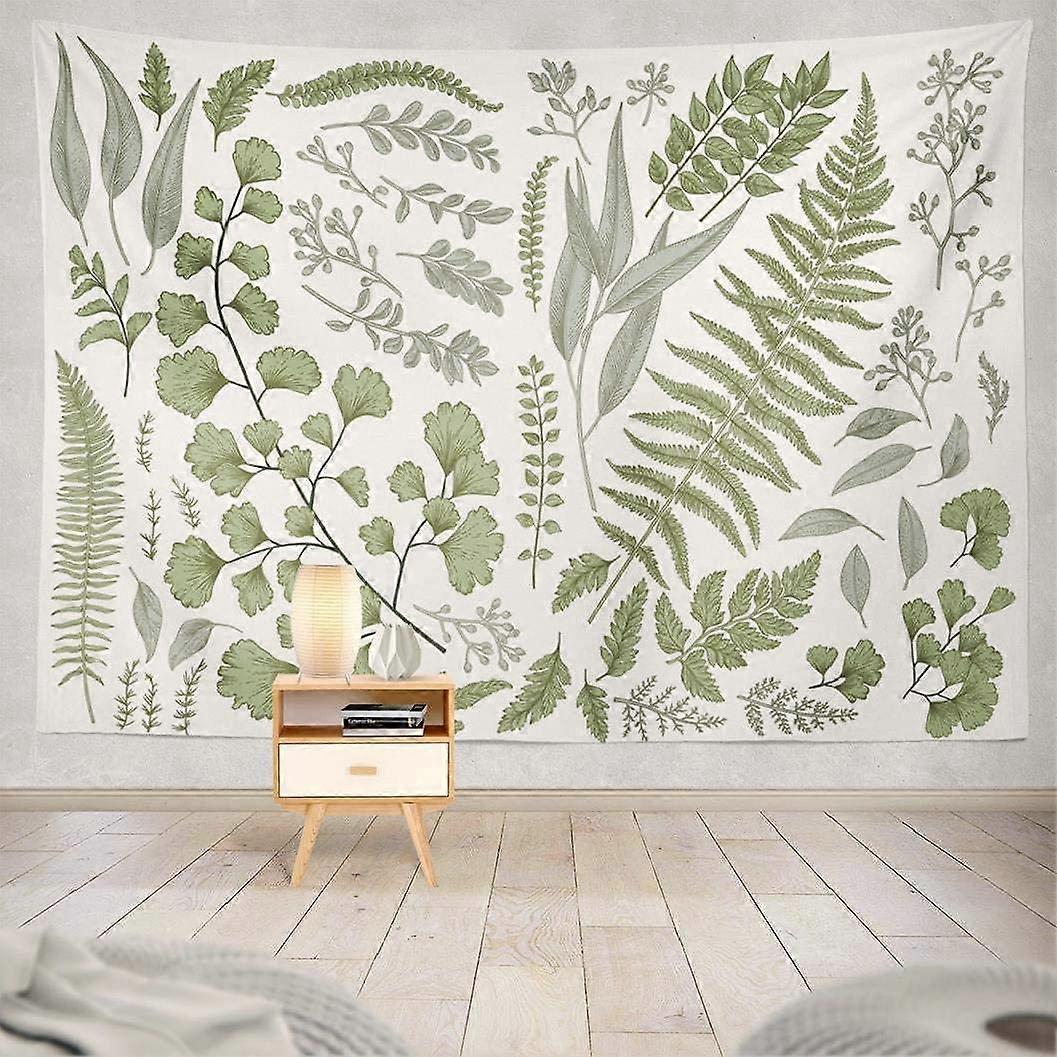 Botanisk polyestertyg gobeläng Blommig med grön vit vår vägghängande gobeläng, daglig dekorativ gobeläng för sovrum vardagsrum sovsal 60L x 