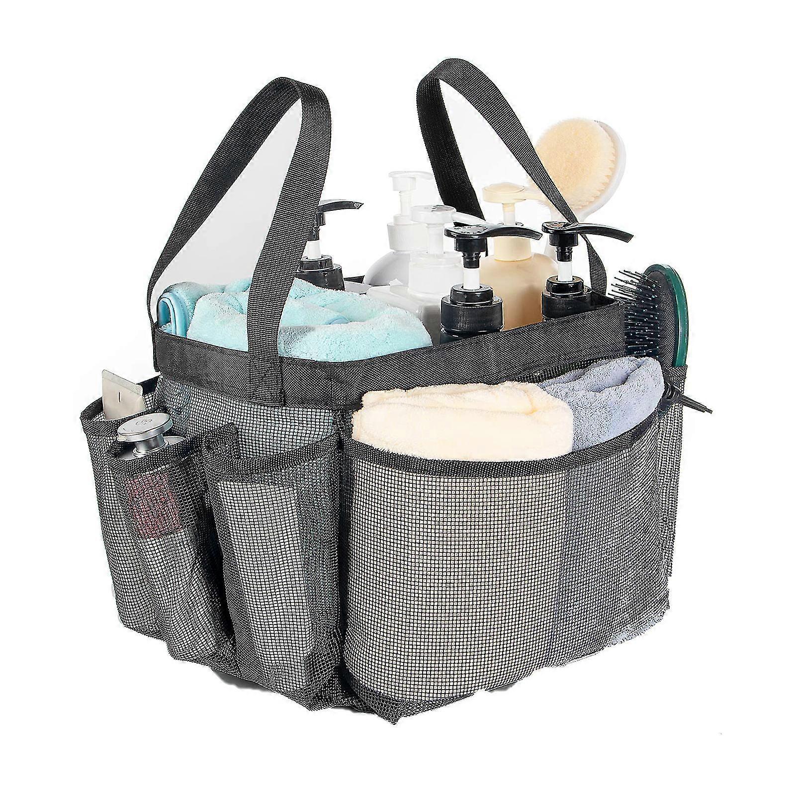 Mesh Shower Caddy Bag Portable Large Capacity Shower Bag With 9-pocket For College Dorm Room Essentials