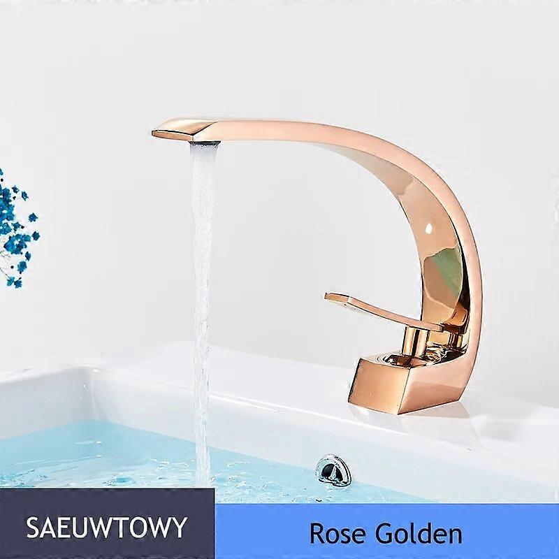 Curve Single Hole Double Handle Varmt og kaldt vann tappekran Tappekran Foss Vann Baderomsvask tappekran Badekran