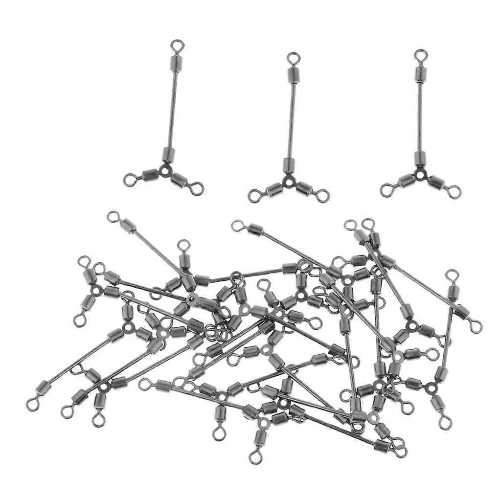 25Pcs/lot Heavy Duty 3 Way Fishing Swivels Terminal Tackle Connector 5 Sizes Choice - S