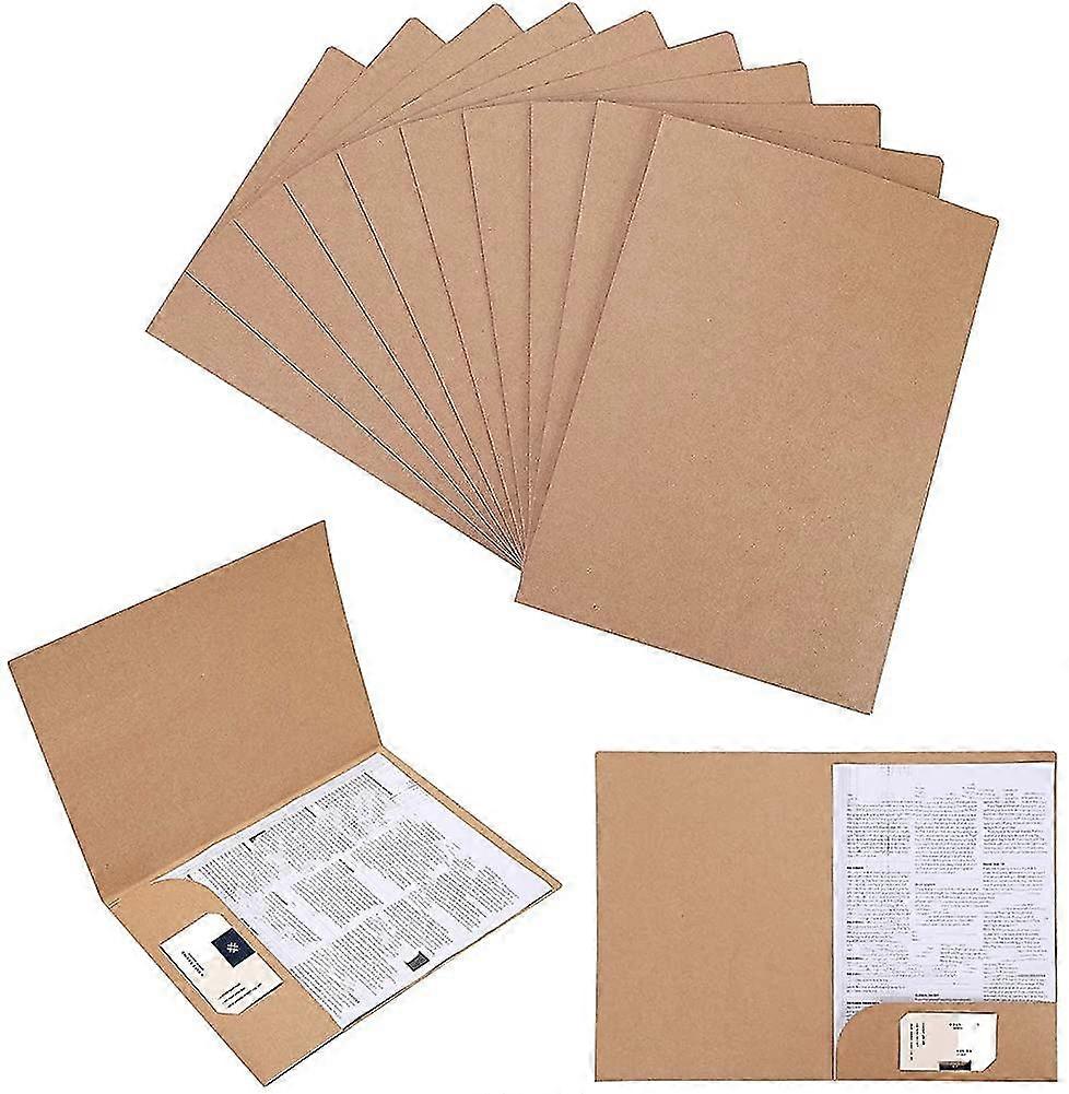 10 Pack Cardboard Folder With Flap A4 Kraft Paper Liners Insert File Folder