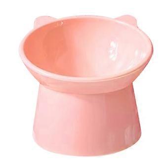 Elevated Tilted Cat Food Bowl Easy to Clean Water Feeder for Small Dogs Pink