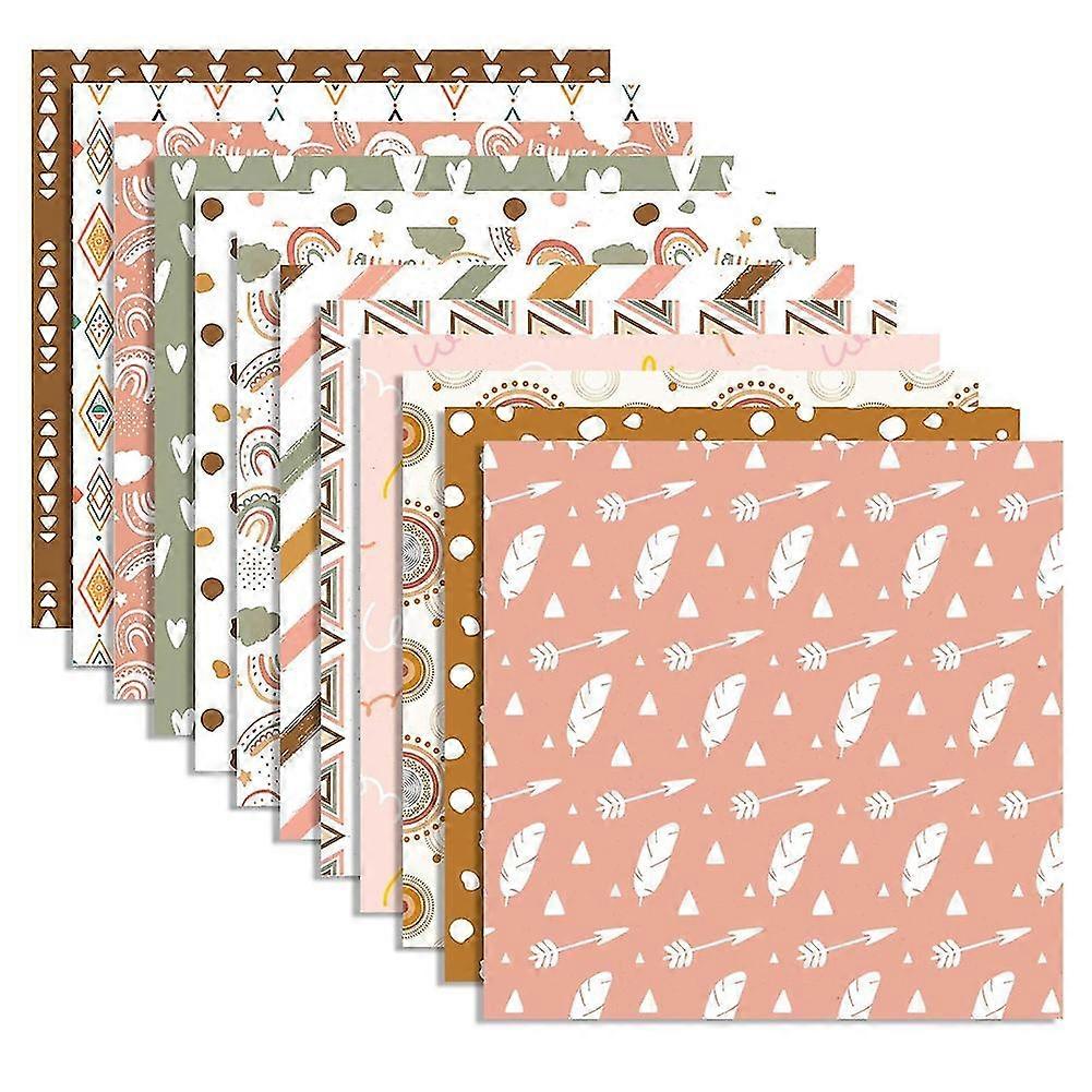 وسادة ورق سجل القصاصات - 12 بوصة × 12 بوصة بطاقات منقوشة لطيفة ، 24 قطعة من ورق سكرابوكينغ ، حزمة ورق كرافت لصناعة البطاقات