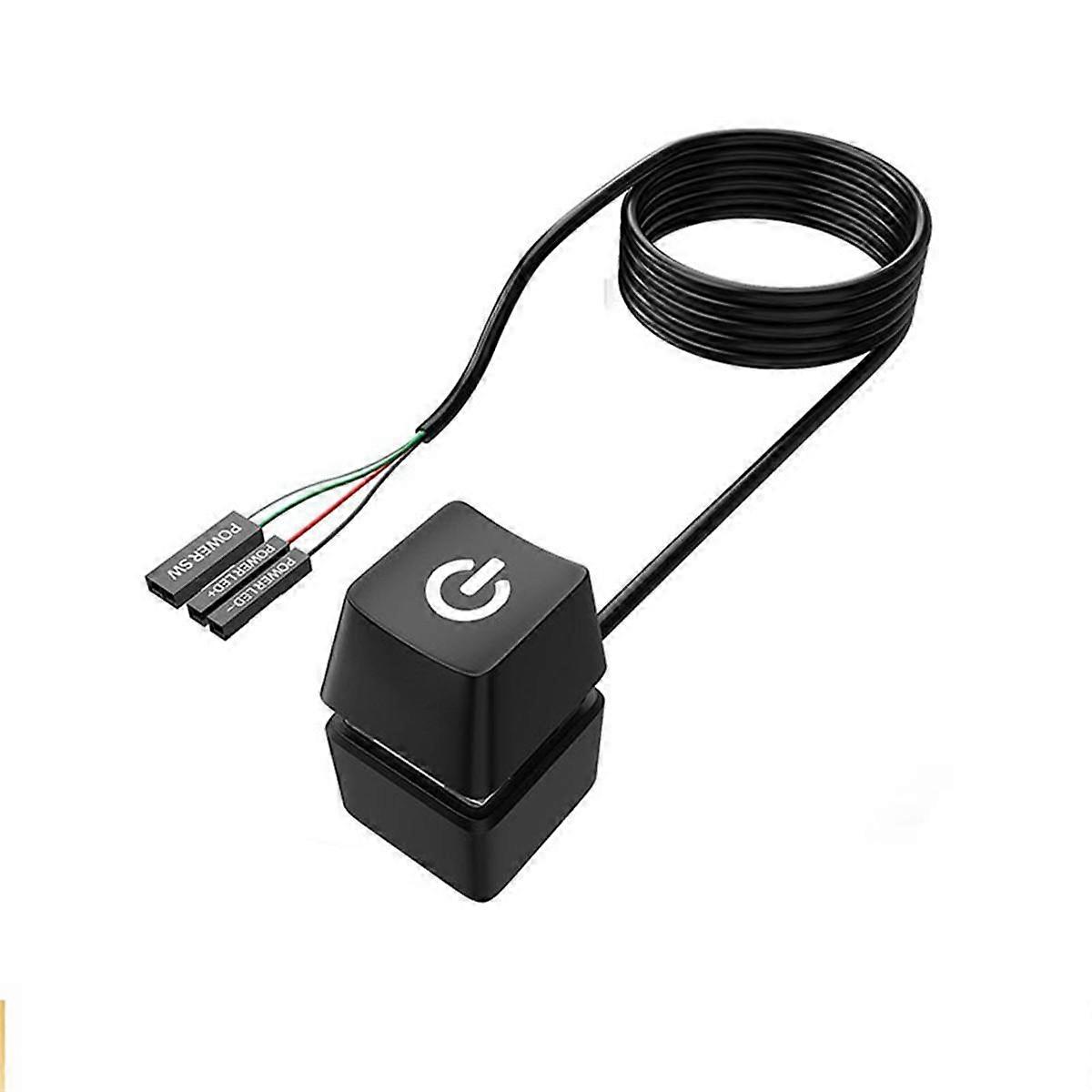 LED Light Computer Desktop Switch PC Motherboard External Start Power Button Extension Cable for Ho