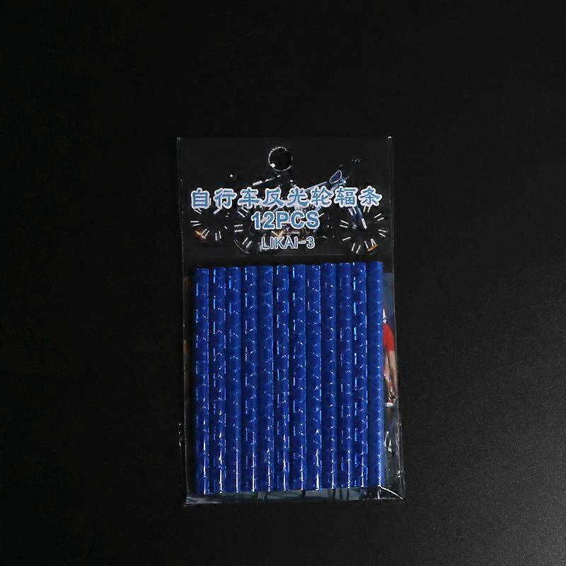 12PCS/Bag Bicycle Wheel Color Spokes Reflective Sticker Tube Strip Warning Light Cycling Reflector Reflective