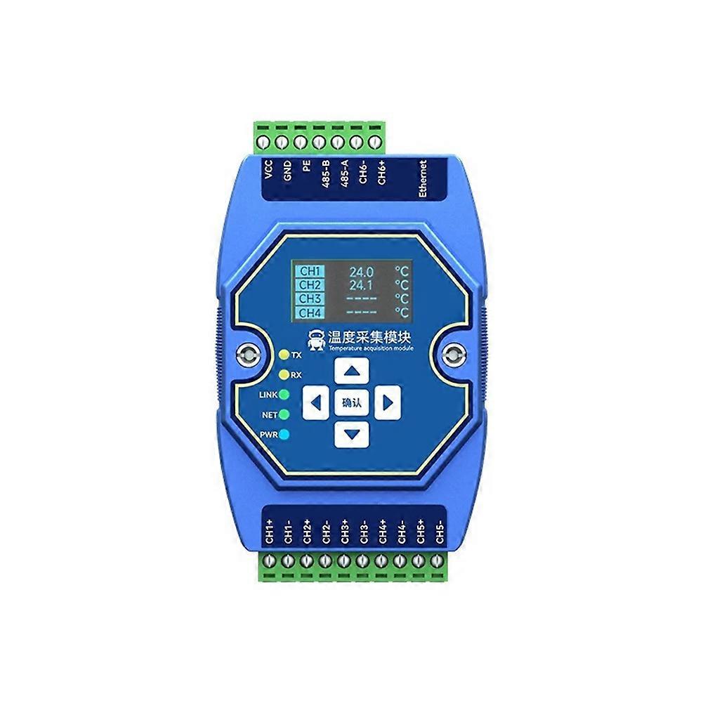6 Way Temperature Acquisition Module Type K Modbus Thermocouple Input RS485 Ethernet Gateway Watchdog DNS Industrial