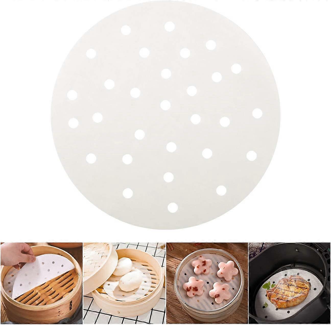 100 Sheets 100Pcs Steam Papers Round Non-Stick Paper Baking Paper, Non-Stick Parchment Paper(18cm Diameter)