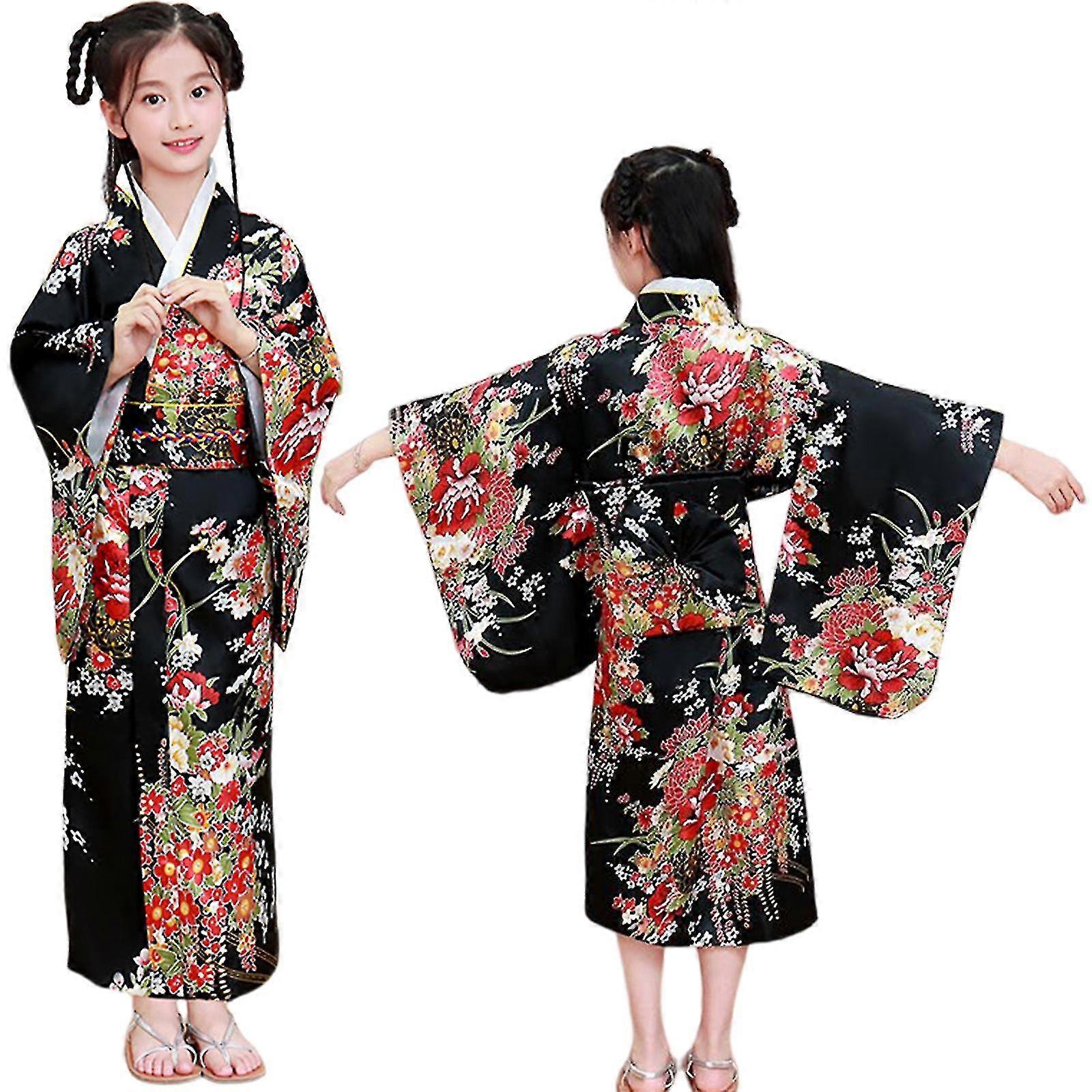كيمونو ياباني جديد للأطفال بنات تنورة الأميرة أداء هالوين Zekai