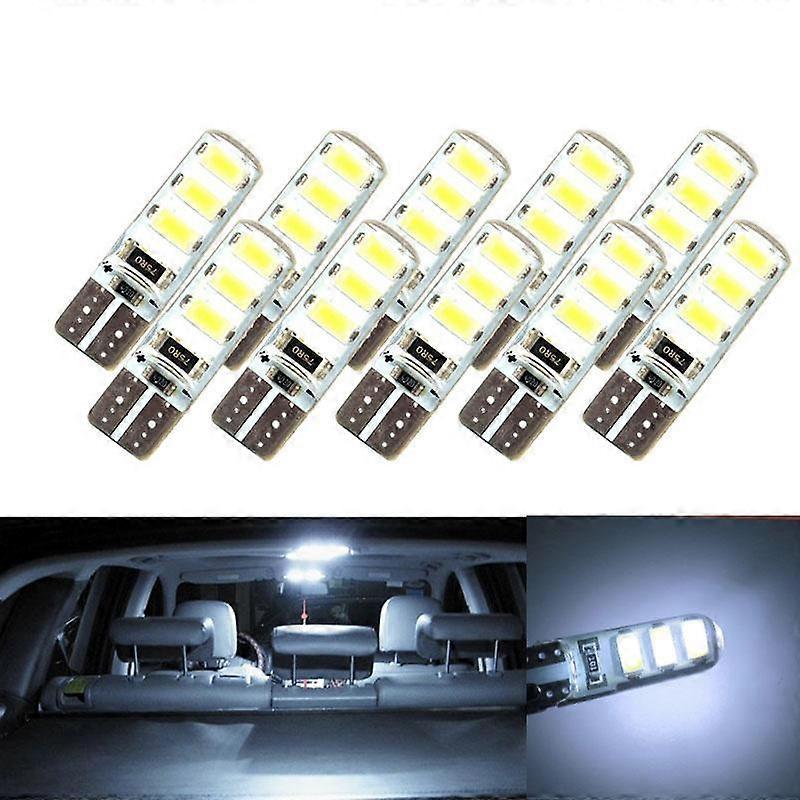 10/2/1pc T10 W5W 194 168 W5W 6SMD 5730 Car Led Silicone Shell Wedge License Plate Side Turn Signal Light