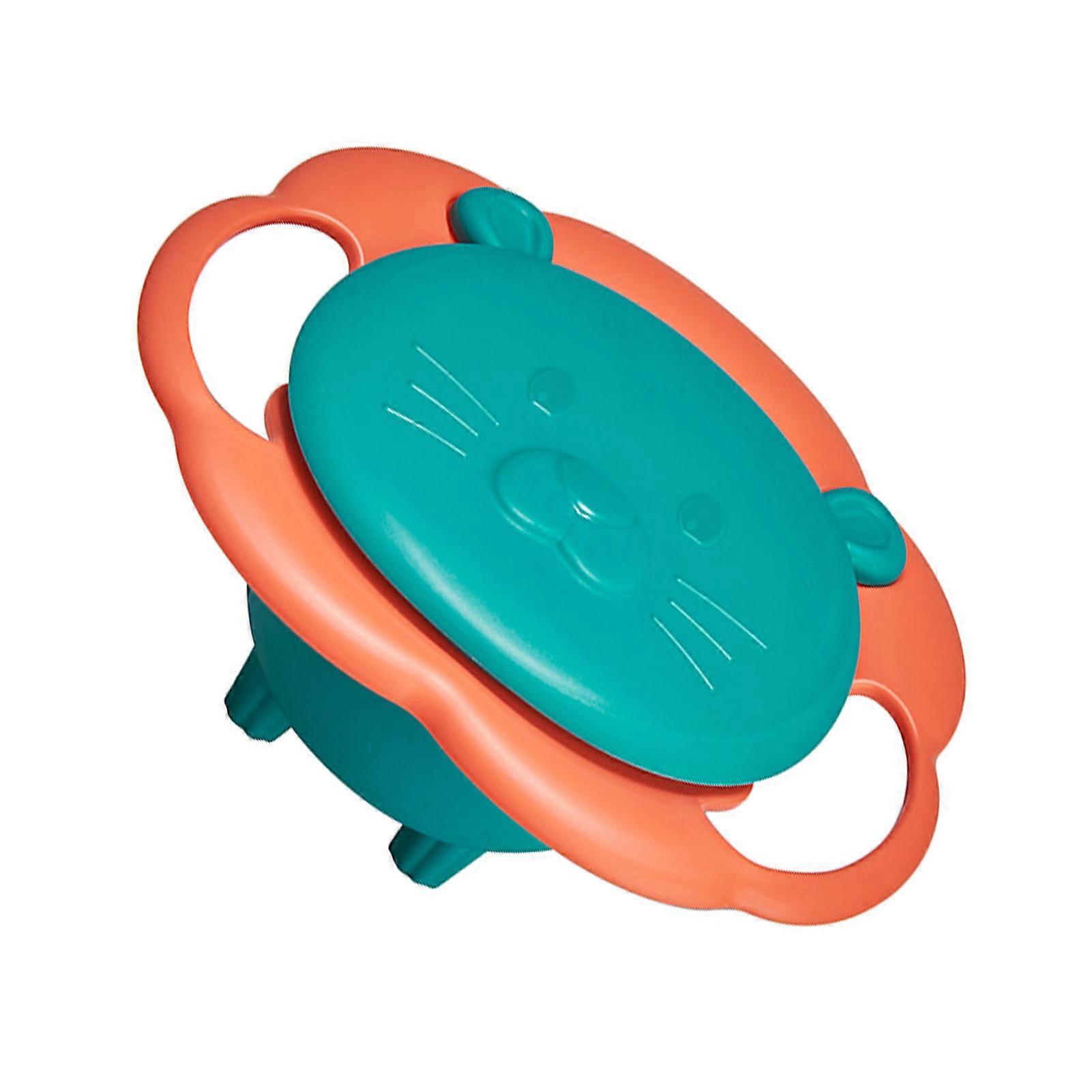 Spill Free Baby Bowl Anti Tipping Gyroscopic Drop Proof 360 Degree Rotation Green