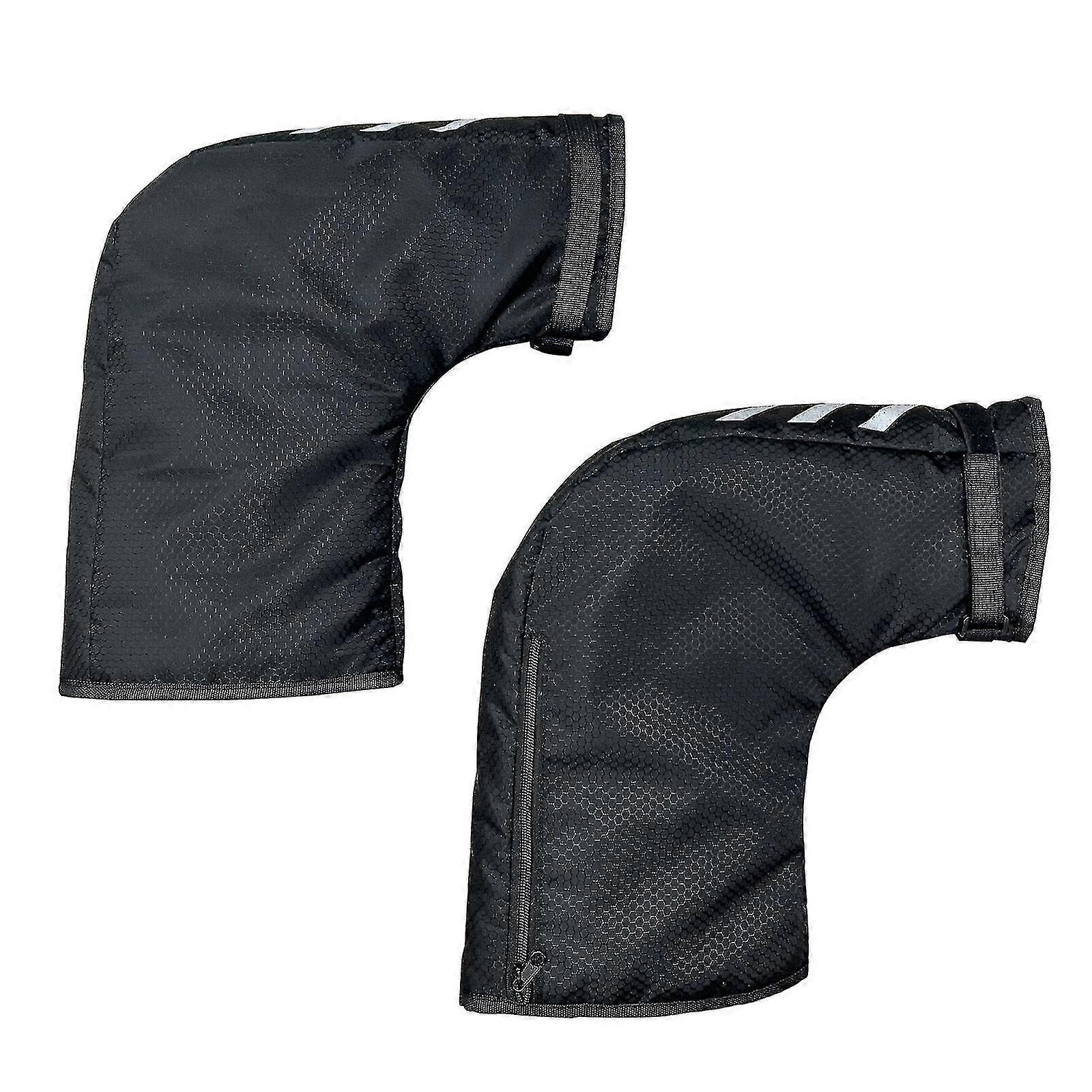 Warm Bicycle Handlebar Mittens - Waterproof And Windproof - Adjustability - Zipper Pocket - Reflective Design