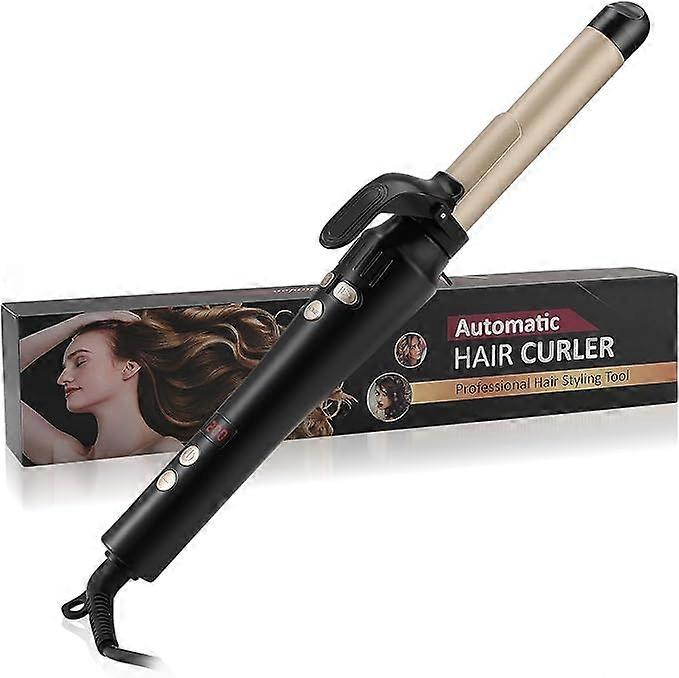 360 Rotating Automatic Hair Curlers, 25MM Hair Curling Wand with LCD Display, Adjustable Heat Setting 100-220, Titanium Curling Tongs, Rotating Curlin