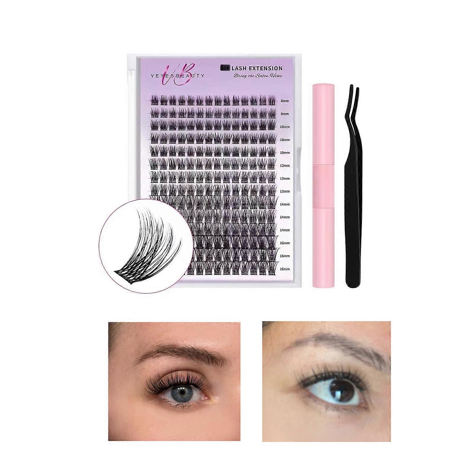 Lashes Extension Kit Thick Volume Eyelash Clusters, Lashes Diy Individual Lash Clusters Kit