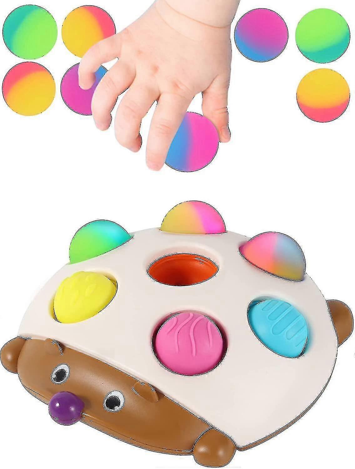 Simple Dimple Fidget Popper Sensory Toys, Travel Toys For Toddlers 1-3, Early Learning & Education Toy For Fine Motor Skills With 7 Bouncy Balls For B