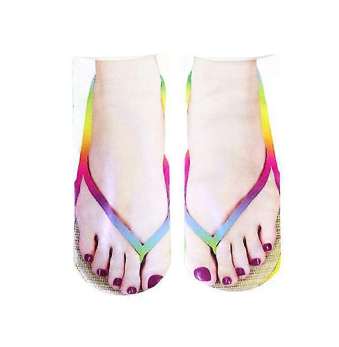 1 paire de chaussettes tongs à motif 3D, amusantes, pour l'été, cadeau fantaisie
