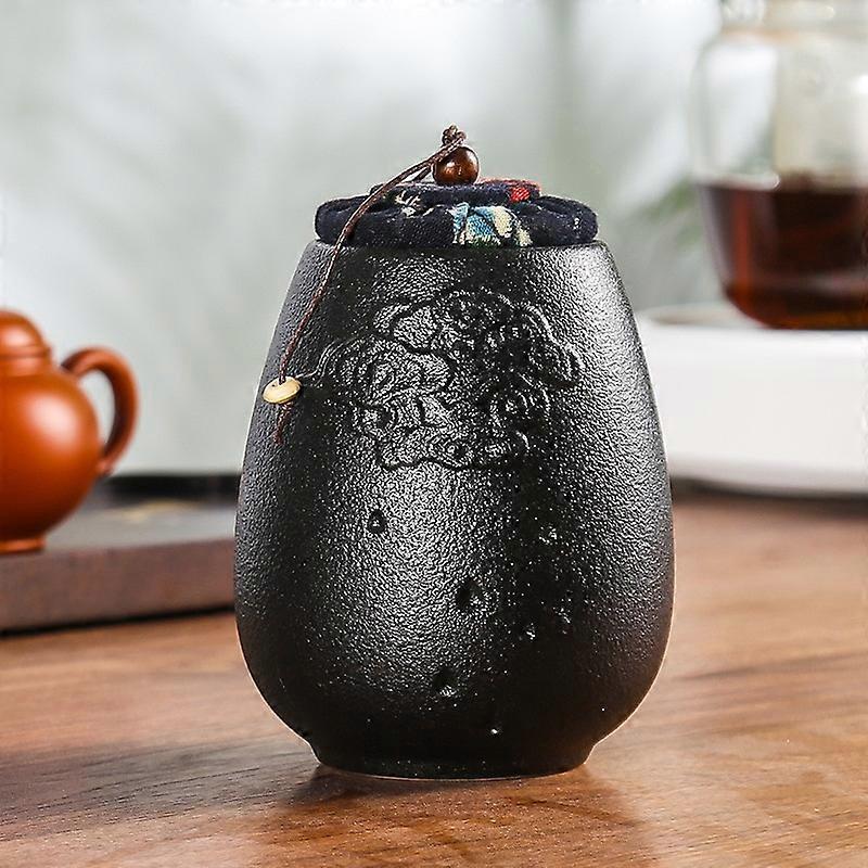Urn for Cat Ashes- Cat Dog Memorial Cremation Urns-Handcrafted Black Decorative Urns for FuneralCat urncat memorial A 300ML