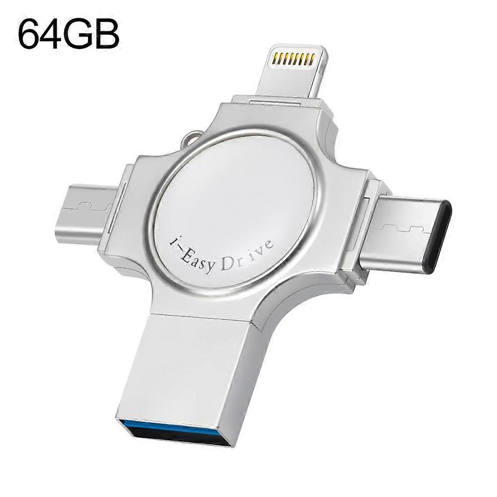 RQW-11S USB 2.0 & 8 Pin & Micro USB & Type-C 64GB USB Disk