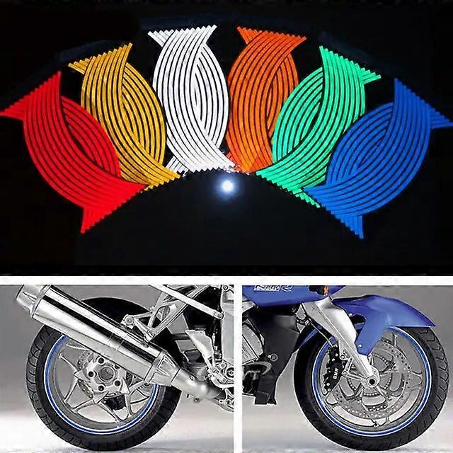 Motorcycle Strips Wheel Stickers Decals Reflective Rim Waterproof Protection Strips Motorcycle Decoration AccessoriesVehicle Wraps