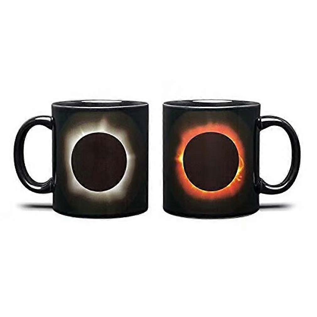 1pc Eclipses Ceramic Color Cup Two Sides Mug Discoloration Cup Thermal Induction Ceramic Cup