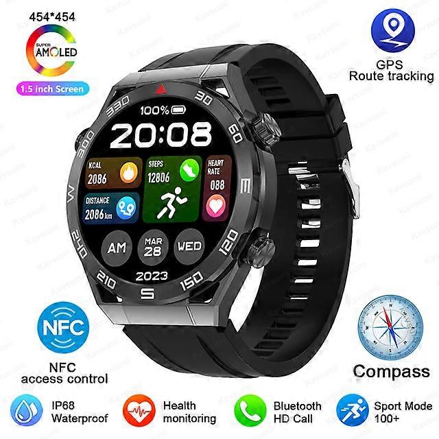 For IOS Android NFC Smart Watch Adult GPS Tracker 454*454 HD Screen Heart Rate ECG+PPG Bluetooth Call Smartwatches 2024 New