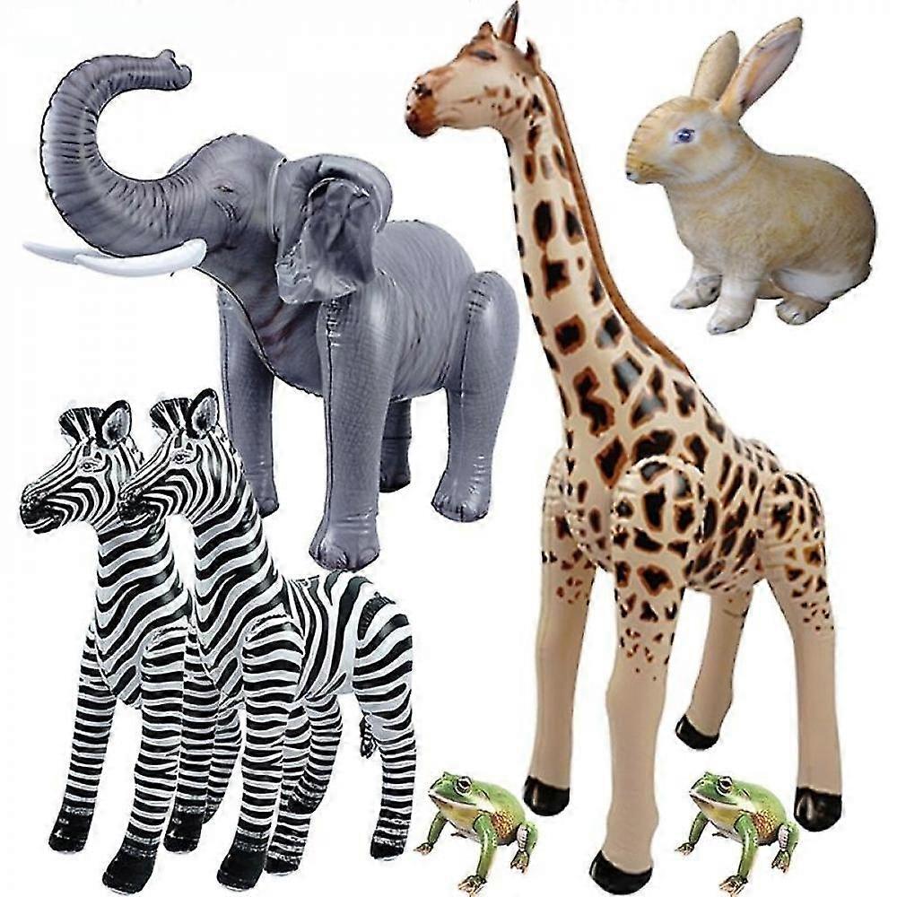 محاكاة كبيرة زرافة حمار وحشي الغابة نفخ بالون أرنب الضفدع وودلاند سفاري عيد ميلاد حزب الديكور EFK