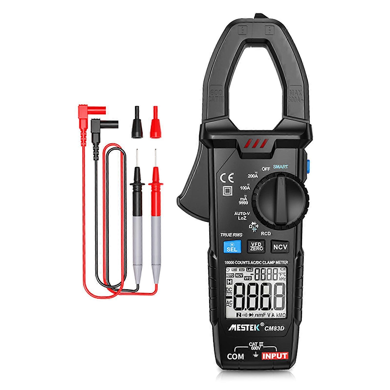 Portable Clamp Meter 200A True RMS AC/for DC Current Voltage VFD Meter 10000 Cou