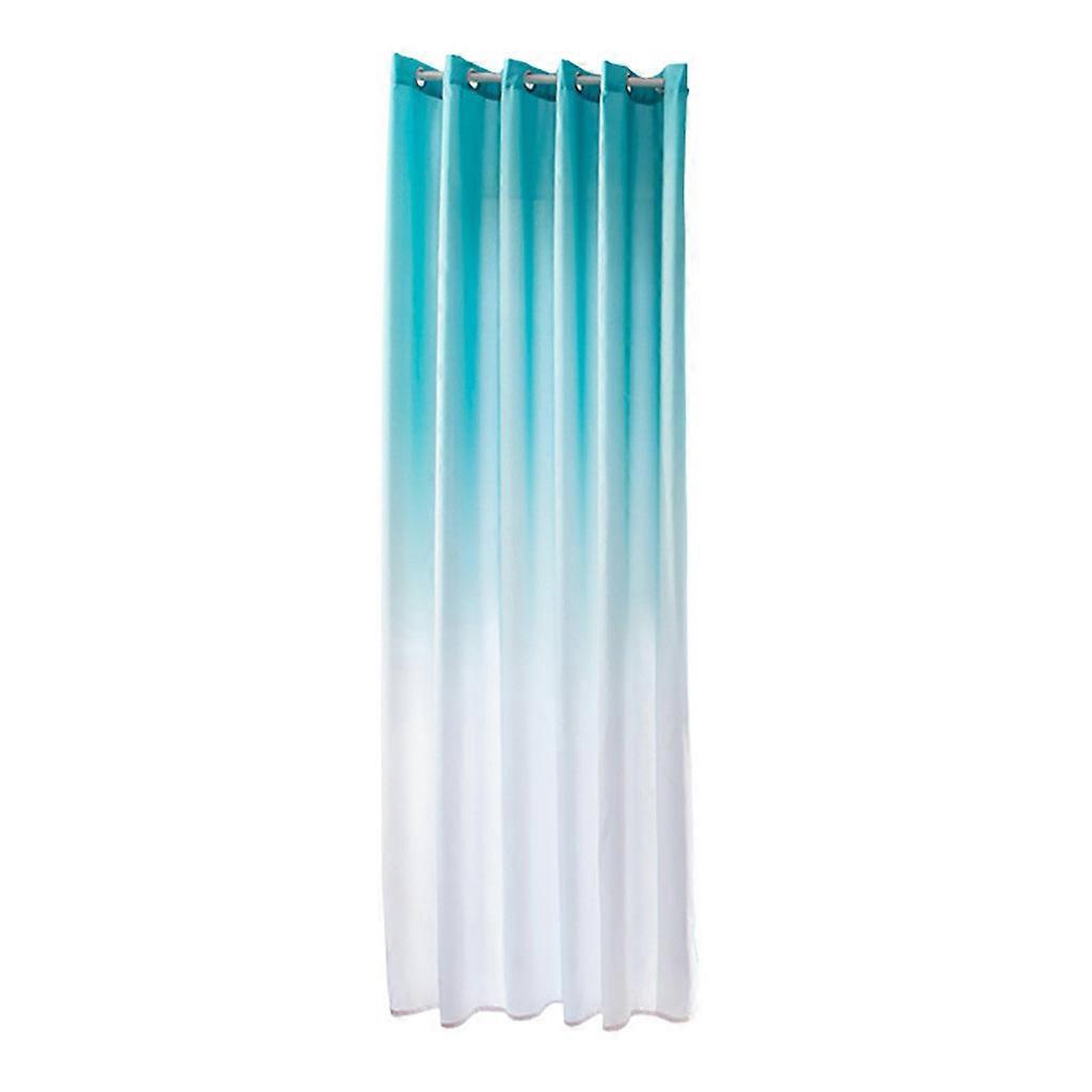 Blå gardiner Blader Rene Gardin Vindu Voile Drape Valance 1 Panel Stoff