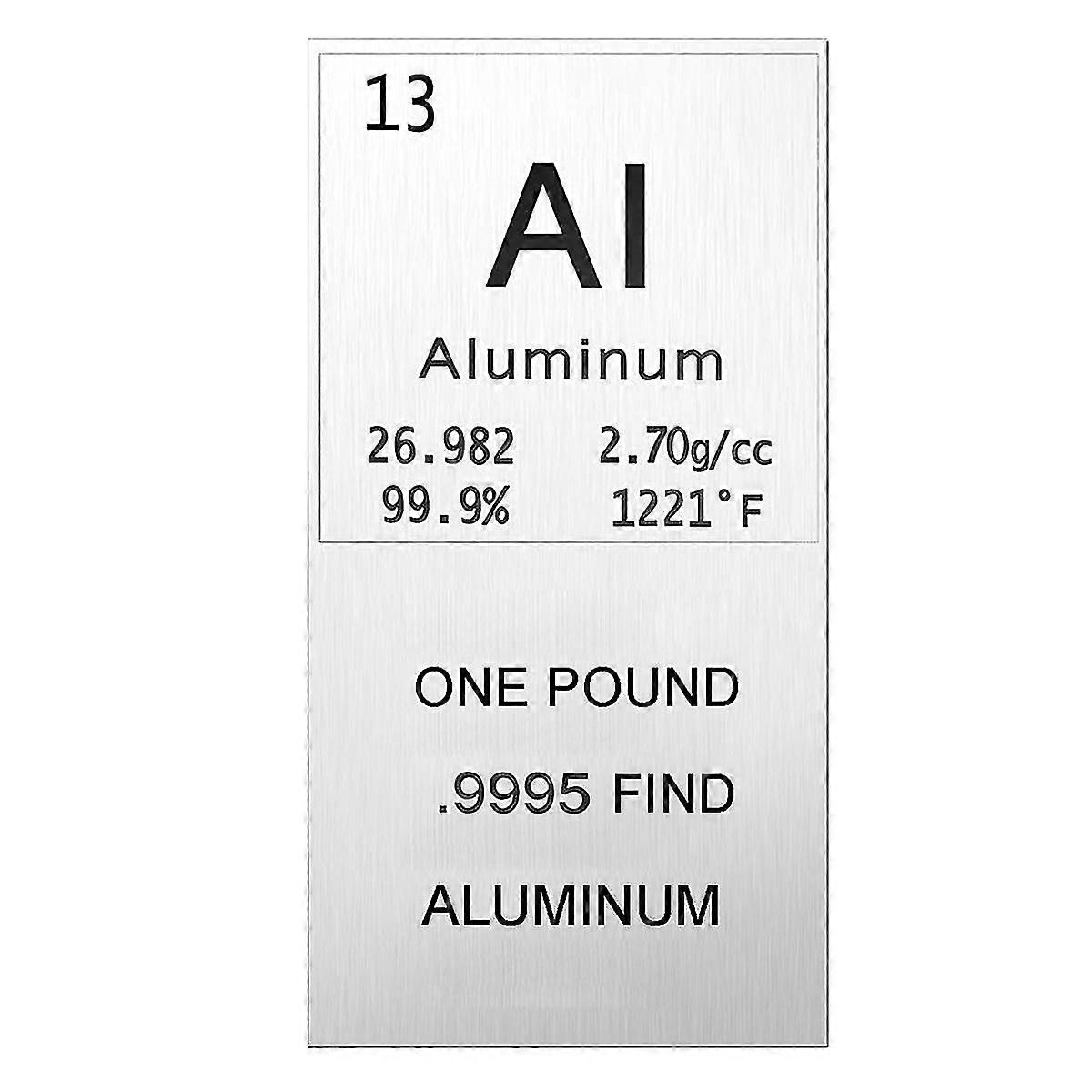 Metal Bar 1lb Laser Engraved. 999 Pure Bullion Bar Paper Weights for Office Metal Bar Paperweight (Aluminum)