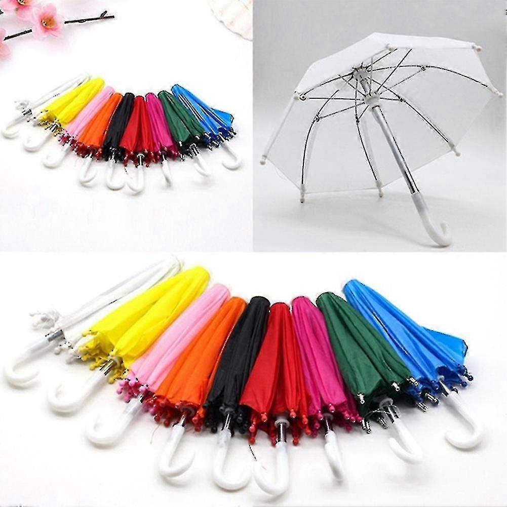 Farfi Doll Umbrella Cute Decorative Solid Color Dollhouse Open Close Umbrella Decoration Daily Use