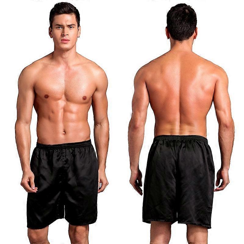 Mens Satin Pyjamas Boxershorts med elastiskt midjeband