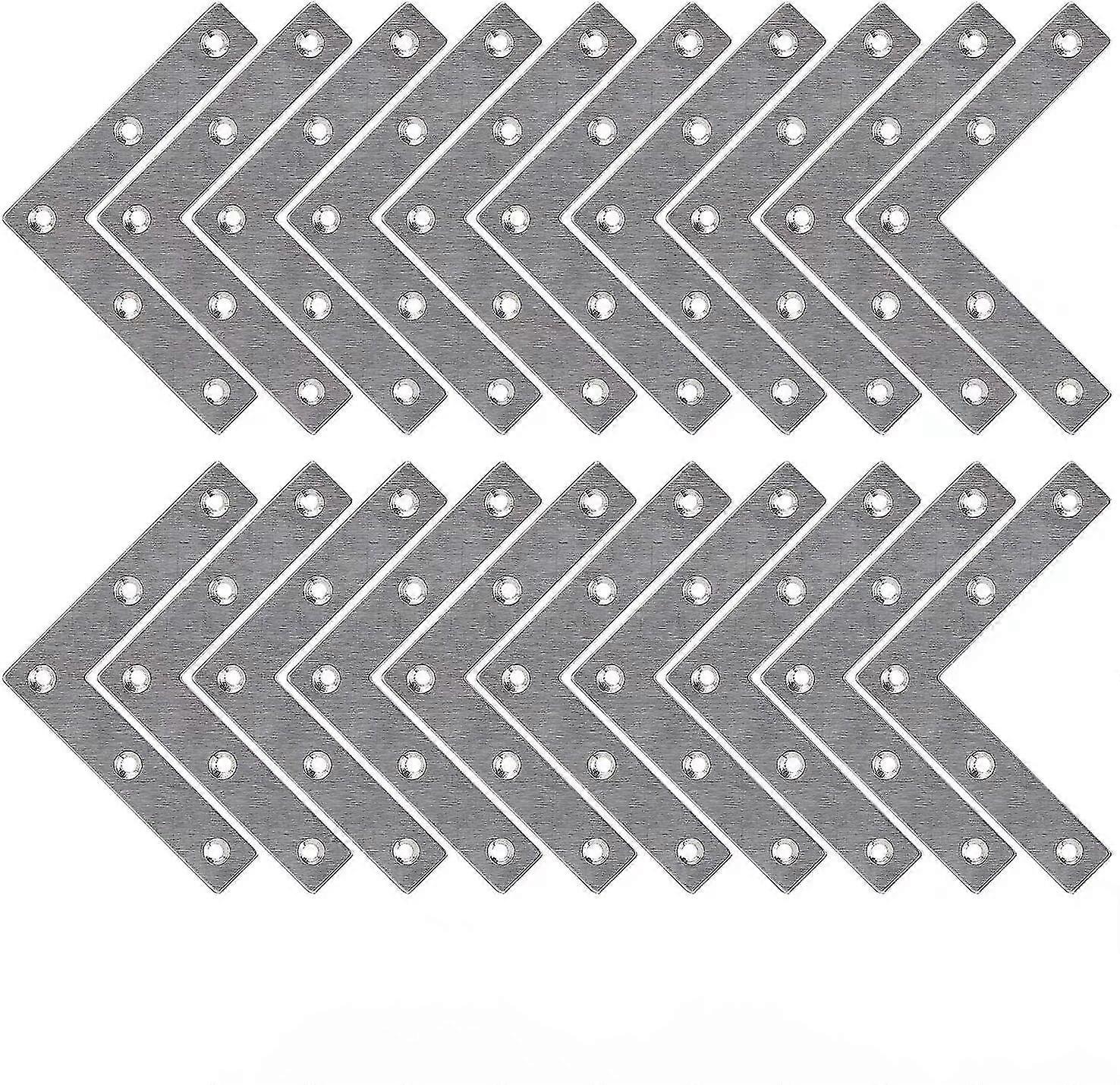 Fixing Bracket Straight Flats L-shaped Bracket Metal Brackets(20pcs)