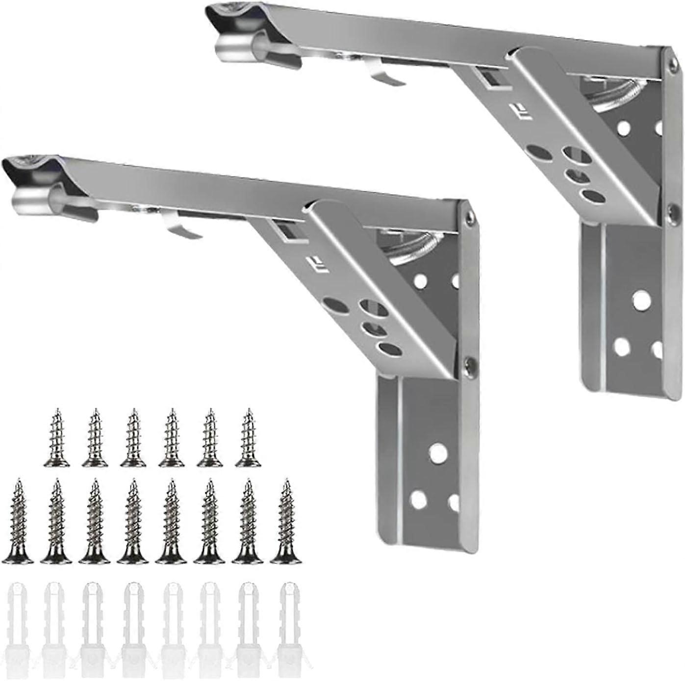 Folding Console Shelf Brackets Heavy Duty Stainless Steel Folding Bracket Folding Console Table Space Saving Folding Shelf for Benches Shelves Shelf B