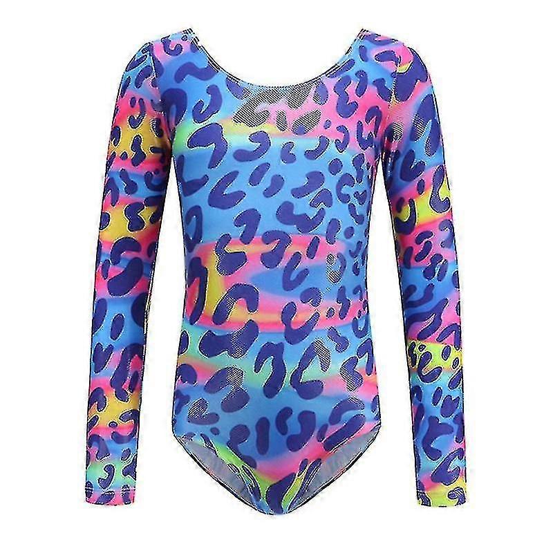 أطفال الباليه الجمباز بدلة طويلة الأكمام ليوتاردز الرقص ممارسة الملابس الفتيات الماس Bodysuit الرقص ازياء - S