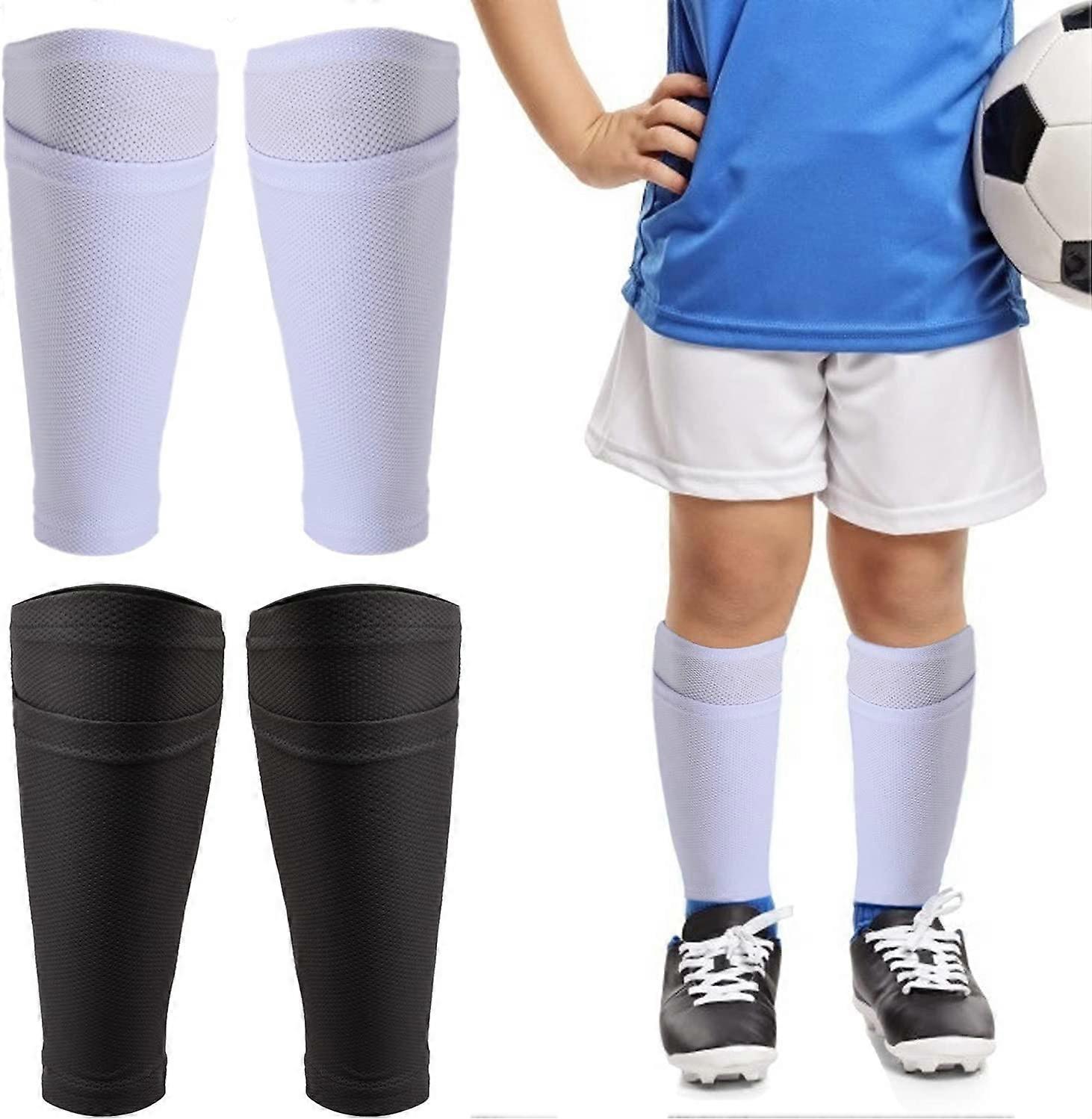 2 ζεύγη κάλτσα Soccer Shin Guard, αναπνεύσιμα μανίκια Soccer Shin Guard με τσέπη για μαξιλάρια κνήμης ποδοσφαίρου