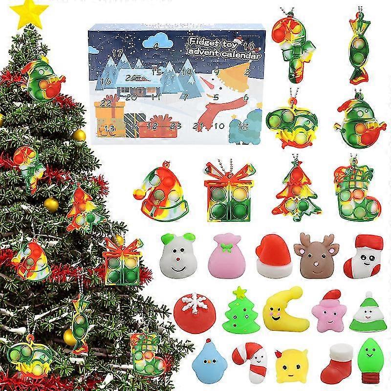 2023 Advent Calendar Fidget Toys Christmas Countdown Blind Box 24 Days Xmas Countdown Gifts For--style 1