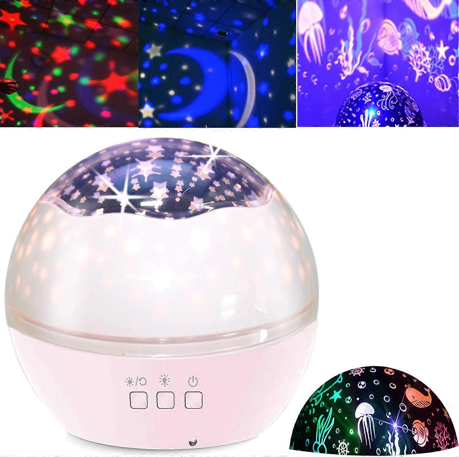 Star Projector Night Light for Kids Baby Projection Lamp 360 Degree Rotating Starry Sky Ocean Projection Night Light 8 Colors Changing Light for Kids