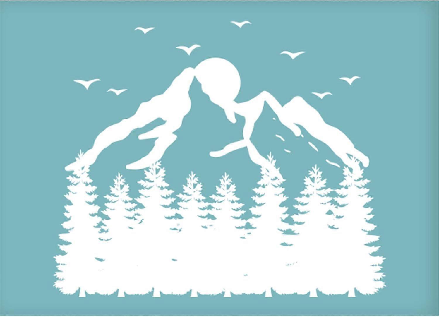 Silk Screen Printing Stencil Natural Theme Self-Adhesive Silk Screen Mesh Transfer Redwood Forest Pattern Mesh Transfers for T-Shirt Pillow Fabric Pai