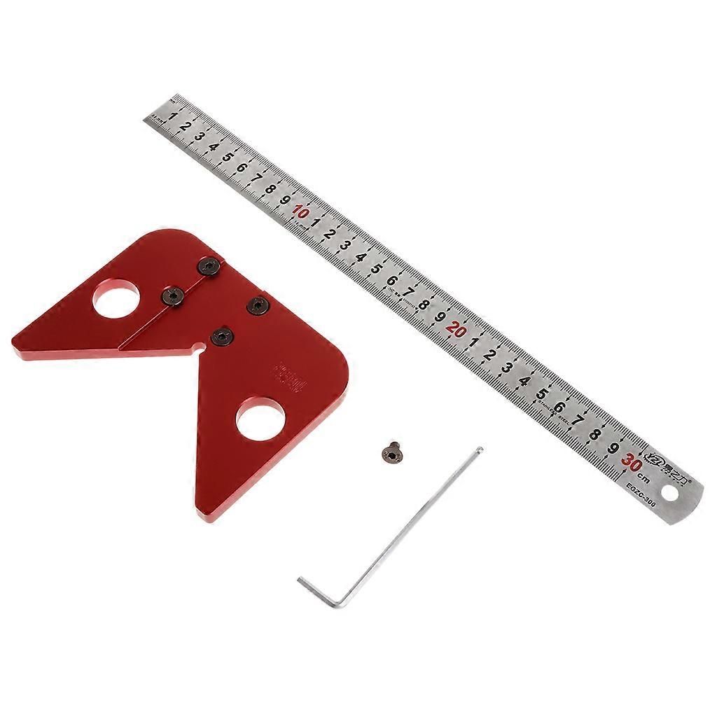Carpenter Woodworking Ruler 45 Degrees Angle Line Caliber Marking Ruler Wood