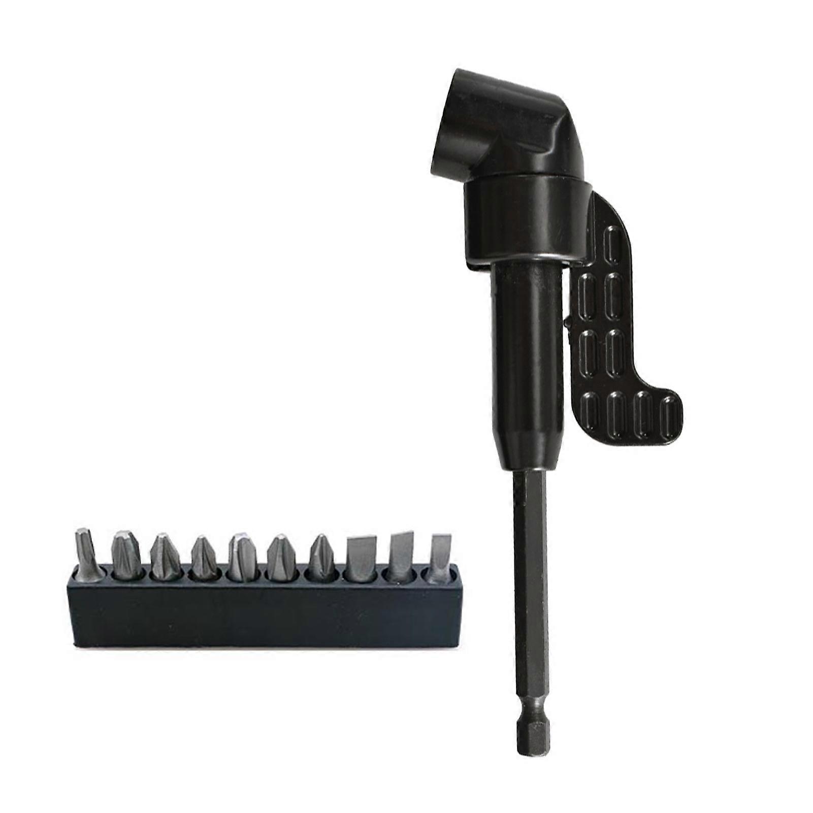 105-Degree Right Angle Drill Adapter Rustproof Corrosion Resistant Multi-function Right Angle Head Drill Driver Extension Bits Set