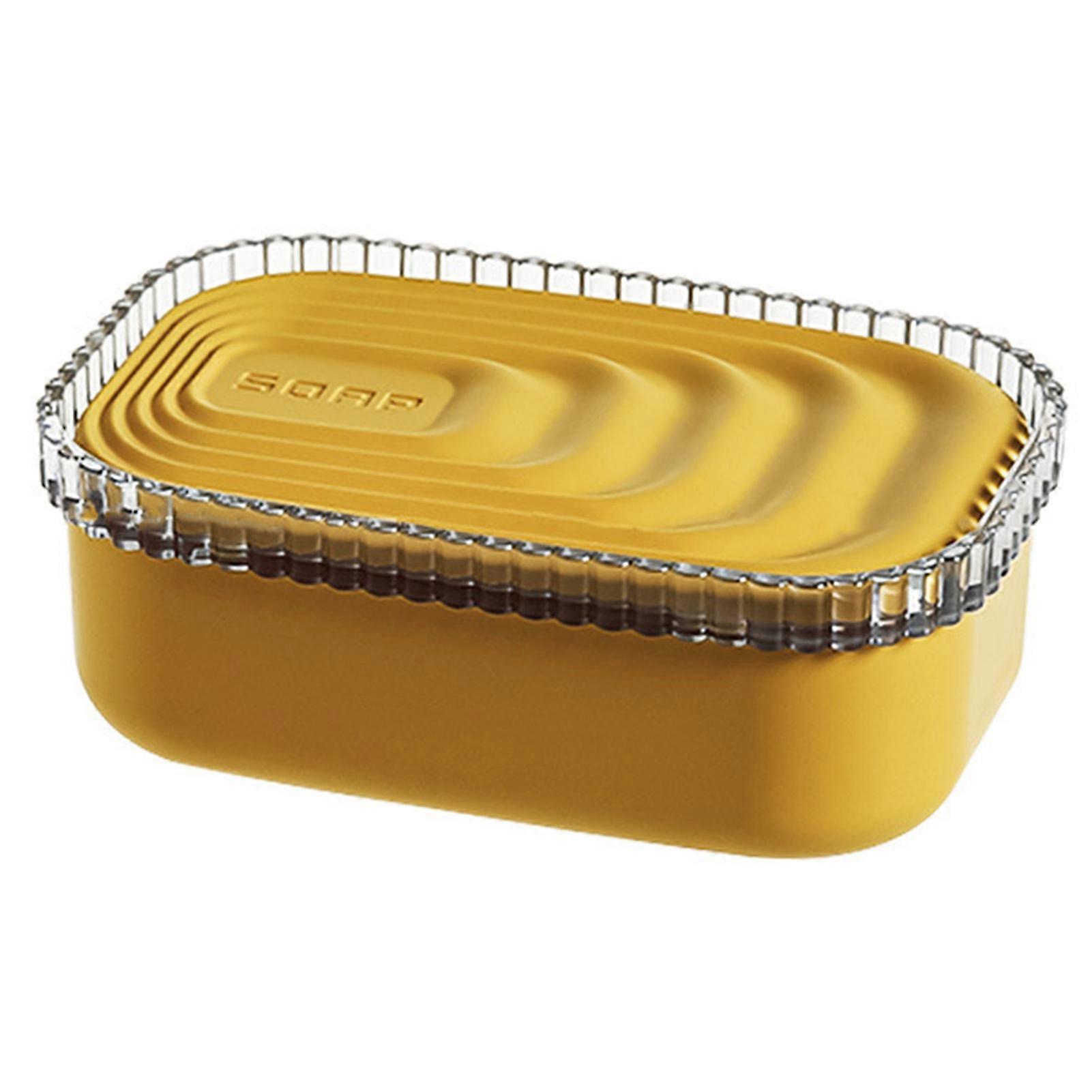 Soap Box Leak-Proof Double Layers Hollow Out Drainge Thickened Detachable Anti-crack Bathroom Dry Soap Dish with Lid Soap Holder Travel Soap Case